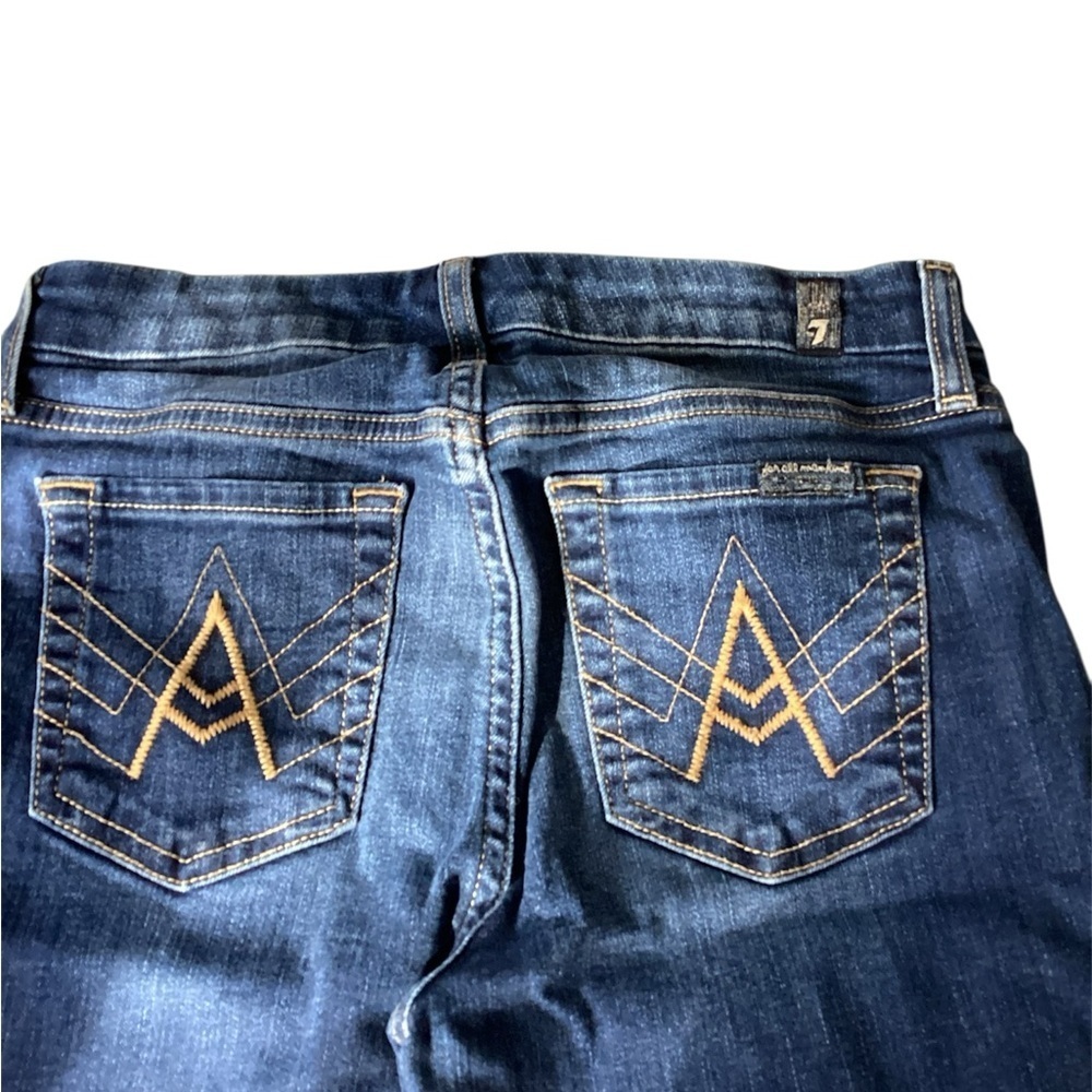 #126 7 For all mankind Blue Flare Wide Leg Jeans Classic Fit size 25 women’s - Picture 3 of 4